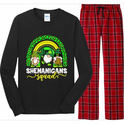 Shenanigans Squad Irish Gnomes Rainbow Leopard Patrick's Day Long Sleeve Pajama Set