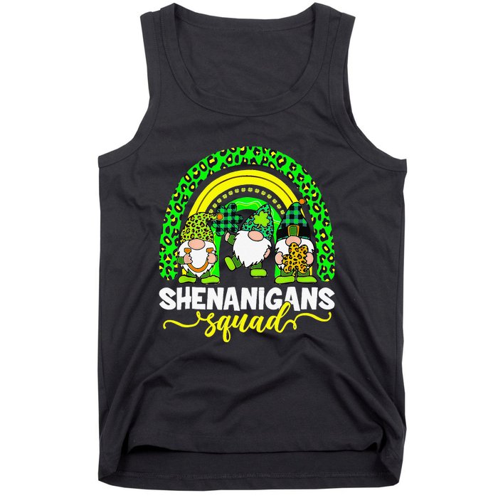 Shenanigans Squad Irish Gnomes Rainbow Leopard Patrick's Day Tank Top