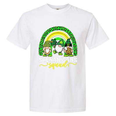 Shenanigans Squad Irish Gnomes Rainbow Leopard Patrick's Day Garment-Dyed Heavyweight T-Shirt