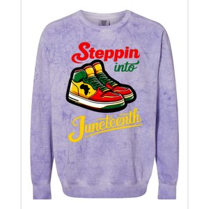 Shoes Steppin Into Juneteenth African American Colorblast Crewneck Sweatshirt