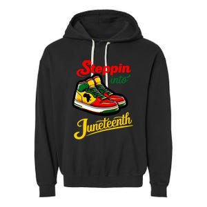 Shoes Steppin Into Juneteenth African American Garment-Dyed Fleece Hoodie