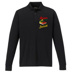 Shoes Steppin Into Juneteenth African American Performance Long Sleeve Polo