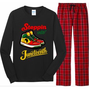 Shoes Steppin Into Juneteenth African American Long Sleeve Pajama Set