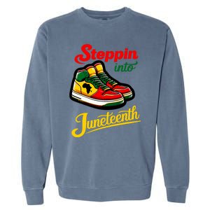 Shoes Steppin Into Juneteenth African American Garment-Dyed Sweatshirt