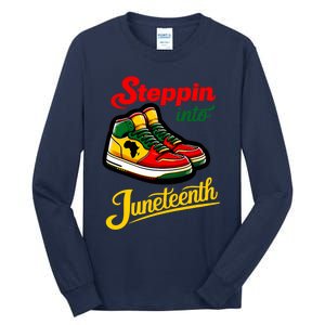 Shoes Steppin Into Juneteenth African American Tall Long Sleeve T-Shirt