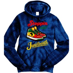 Shoes Steppin Into Juneteenth African American Tie Dye Hoodie