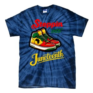 Shoes Steppin Into Juneteenth African American Tie-Dye T-Shirt