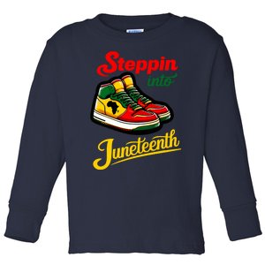 Shoes Steppin Into Juneteenth African American Toddler Long Sleeve Shirt