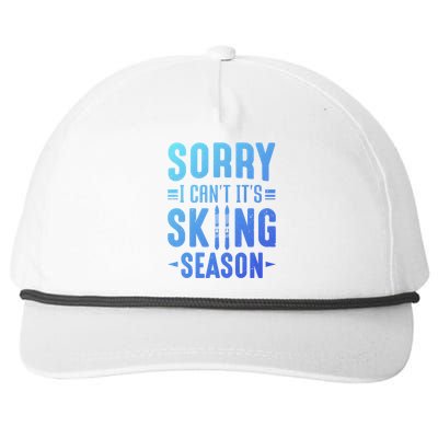 Skiier Sorry I Cant It Is Skiing Season Winter Ski Meaningful Gift Snapback Five-Panel Rope Hat