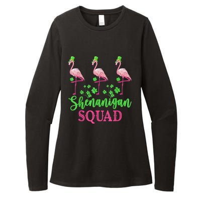 Shenanigan Squad Irish Flamingo Leprechaun St Patrick's Day Womens CVC Long Sleeve Shirt