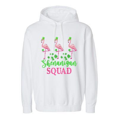 Shenanigan Squad Irish Flamingo Leprechaun St Patrick's Day Garment-Dyed Fleece Hoodie