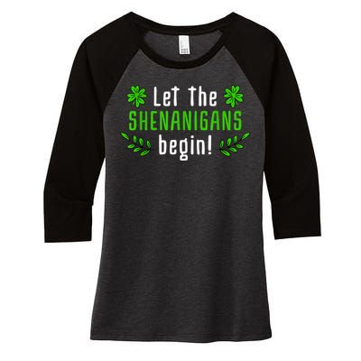 Shenanigans | Saint Irish Pats St. Patrick's Day Costume Women's Tri-Blend 3/4-Sleeve Raglan Shirt