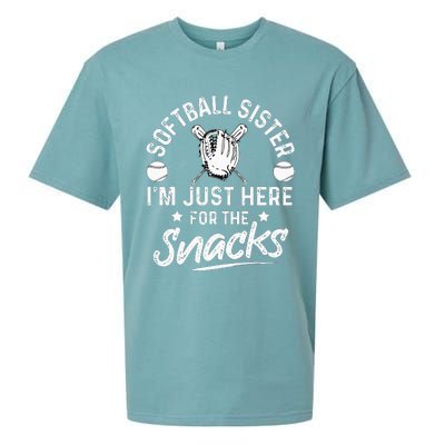 Softball sister I'm Just Here for the snacks retro Softball Sueded Cloud Jersey T-Shirt