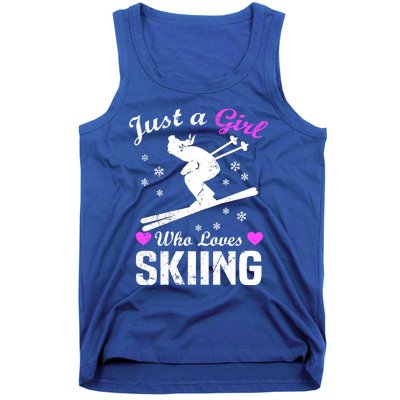 Skiing Skier Just A Who Loves Skiing Gift Tank Top