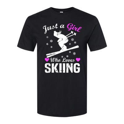 Skiing Skier Just A Who Loves Skiing Gift Softstyle® CVC T-Shirt