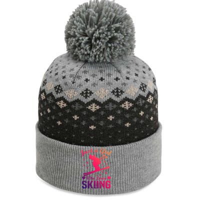 Skiing Skier Just A Who Loves Skiing Gift The Baniff Cuffed Pom Beanie