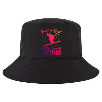 Skiing Skier Just A Who Loves Skiing Gift Cool Comfort Performance Bucket Hat