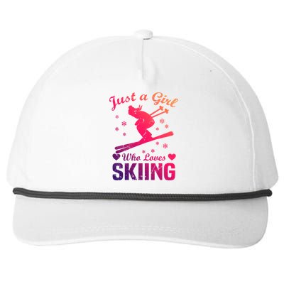 Skiing Skier Just A Who Loves Skiing Gift Snapback Five-Panel Rope Hat