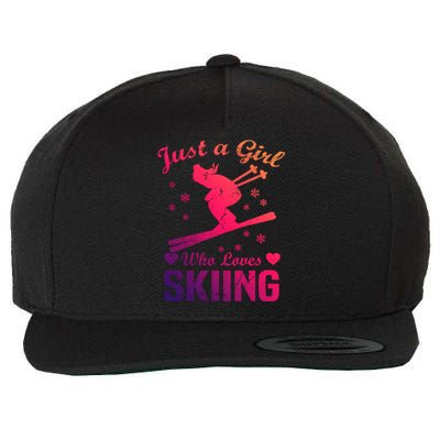 Skiing Skier Just A Who Loves Skiing Gift Wool Snapback Cap