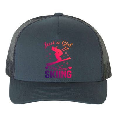 Skiing Skier Just A Who Loves Skiing Gift Yupoong Adult 5-Panel Trucker Hat