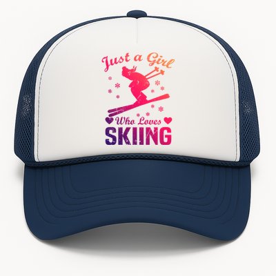 Skiing Skier Just A Who Loves Skiing Gift Trucker Hat