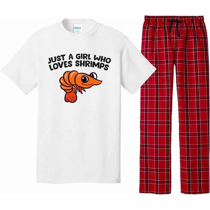 Shrimp Seafood Just A Girl Who Loves Shrimps Pajama Set