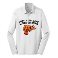 Shrimp Seafood Just A Girl Who Loves Shrimps Silk Touch Performance Long Sleeve Polo