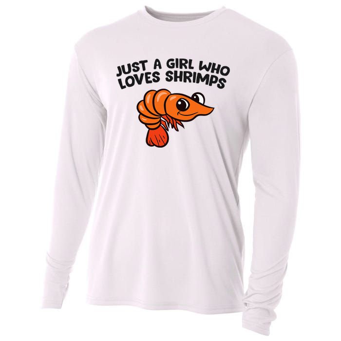 Shrimp Seafood Just A Girl Who Loves Shrimps Cooling Performance Long Sleeve Crew