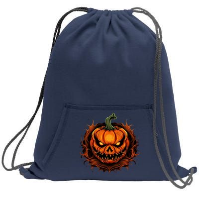 Scary Spooky Jack O Lantern Face Pumpkin Halloween Sweatshirt Cinch Pack Bag