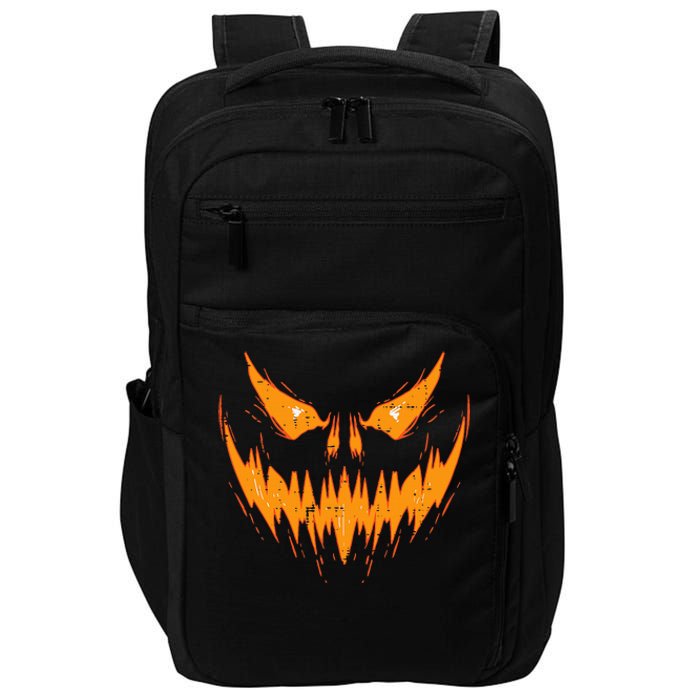 Scary Spooky Jack O Lantern Face Pumpkin Halloween Impact Tech Backpack