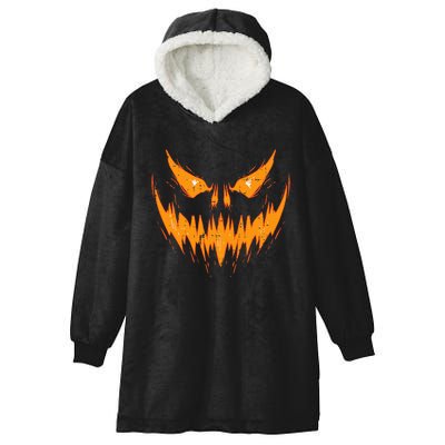 Scary Spooky Jack O Lantern Face Pumpkin Halloween Hooded Wearable Blanket