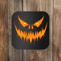 Scary Spooky Jack O Lantern Face Pumpkin Halloween Coaster