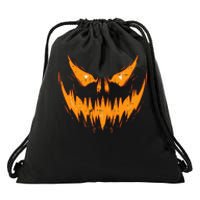 Scary Spooky Jack O Lantern Face Pumpkin Halloween Drawstring Bag