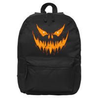 Scary Spooky Jack O Lantern Face Pumpkin Halloween 16 in Basic Backpack