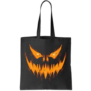 Scary Spooky Jack O Lantern Face Pumpkin Halloween Tote Bag