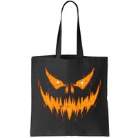 Scary Spooky Jack O Lantern Face Pumpkin Halloween Tote Bag