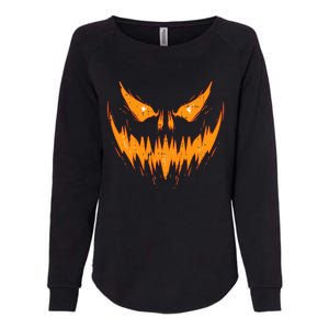 Scary Spooky Jack O Lantern Face Pumpkin Halloween Womens California Wash Sweatshirt