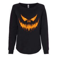 Scary Spooky Jack O Lantern Face Pumpkin Halloween Womens California Wash Sweatshirt