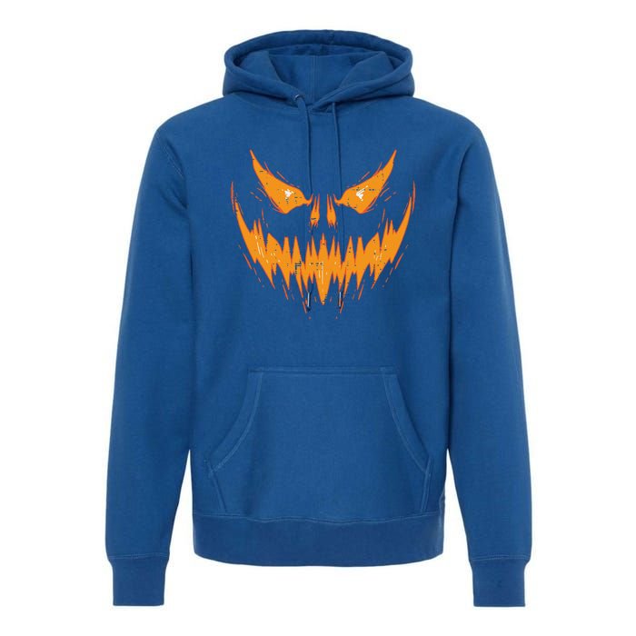 Scary Spooky Jack O Lantern Face Pumpkin Halloween Funny Premium Hoodie