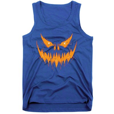 Scary Spooky Jack O Lantern Face Pumpkin Halloween Funny Tank Top