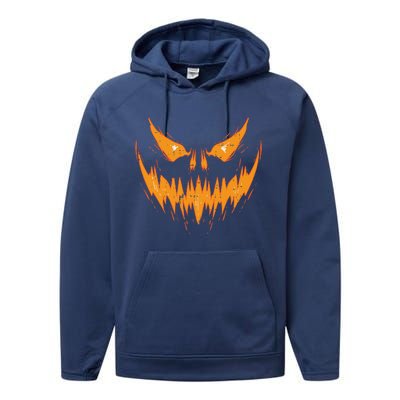 Scary Spooky Jack O Lantern Face Pumpkin Halloween Funny Performance Fleece Hoodie