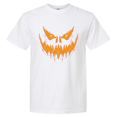 Scary Spooky Jack O Lantern Face Pumpkin Halloween Funny Garment-Dyed Heavyweight T-Shirt