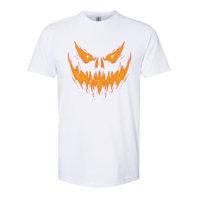 Scary Spooky Jack O Lantern Face Pumpkin Halloween Funny Softstyle CVC T-Shirt