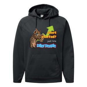 Short Staffed Just Hire Taller People Meme Performance Fleece Hoodie