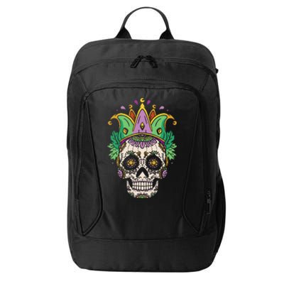 Sugar Skull Jester Costume Mardi Gras Festival City Backpack