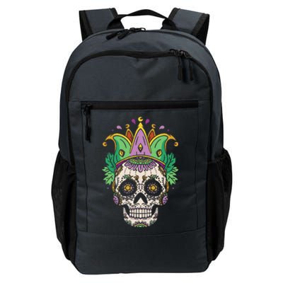 Sugar Skull Jester Costume Mardi Gras Festival Daily Commute Backpack