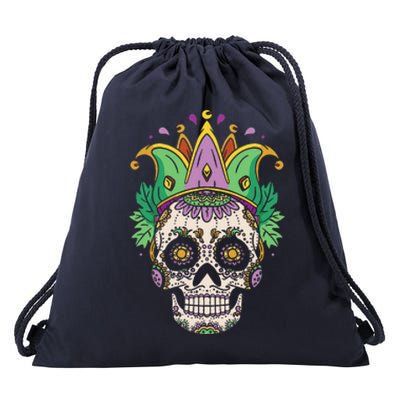 Sugar Skull Jester Costume Mardi Gras Festival Drawstring Bag