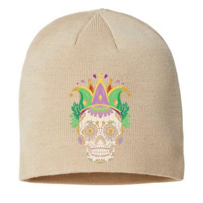 Sugar Skull Jester Costume Mardi Gras Festival Sustainable Beanie