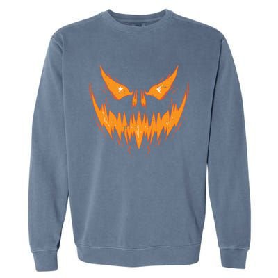 Scary Spooky Jack O Lantern Face Pumpkin Halloween Gift Garment-Dyed Sweatshirt