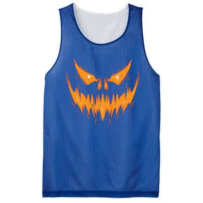 Scary Spooky Jack O Lantern Face Pumpkin Halloween Gift Mesh Reversible Basketball Jersey Tank